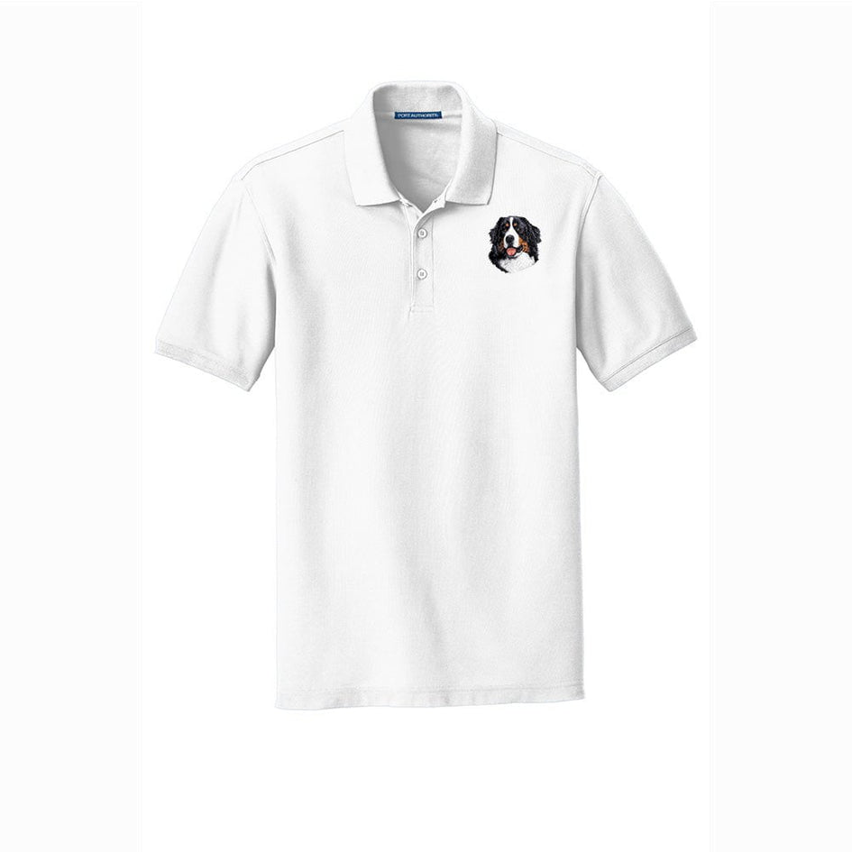 Bernese Mountain Dog Embroidered Men's Short Sleeve Polo