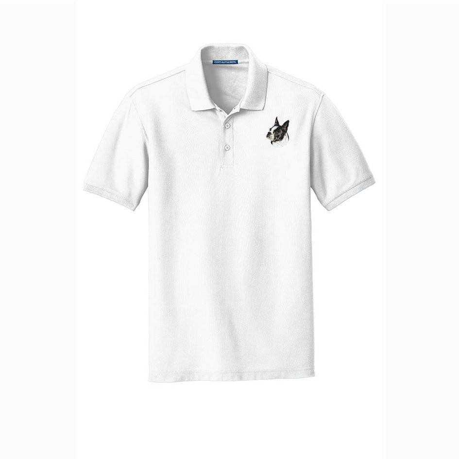 Boston Terrier Embroidered Men's Short Sleeve Polo