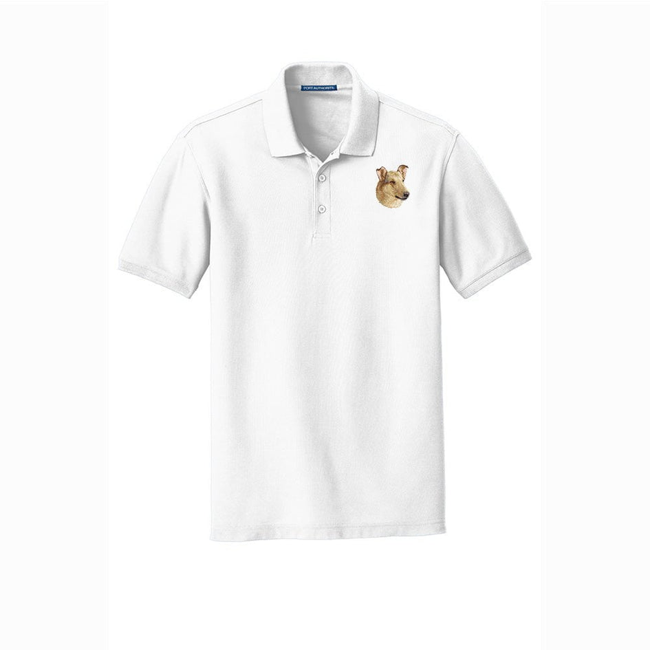 Smooth Collie Embroidered Men's Short Sleeve Polo