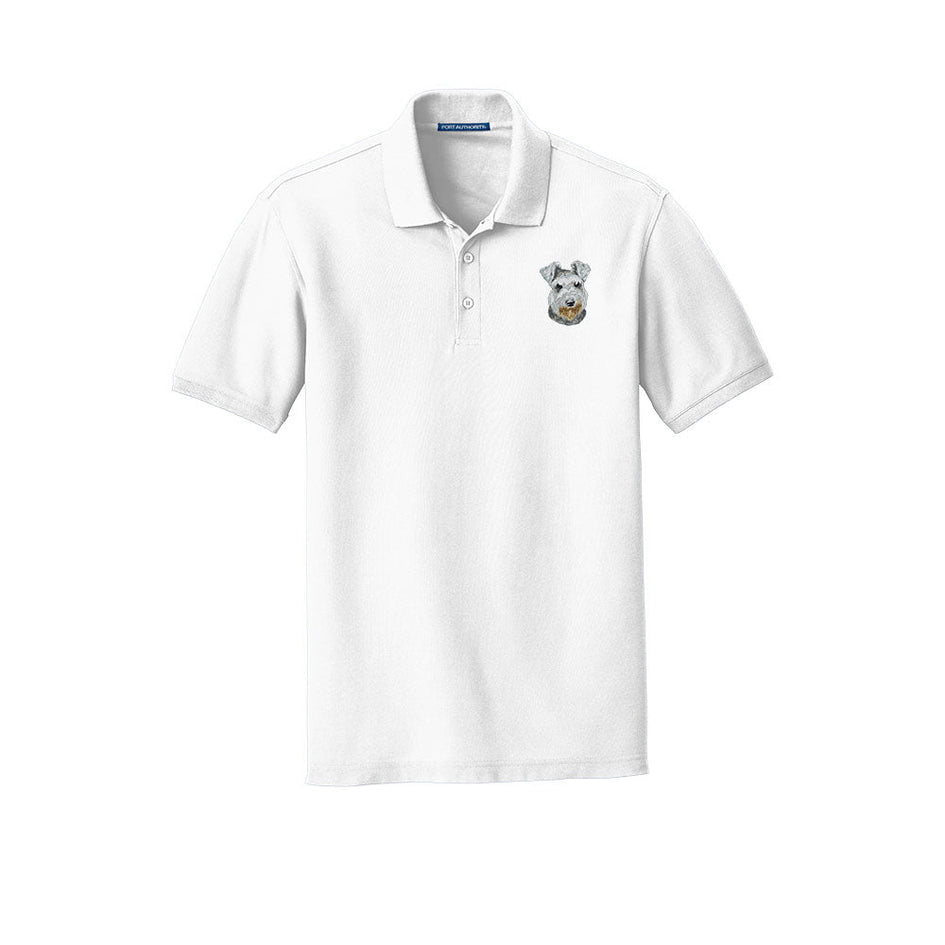 Miniature Schnauzer Embroidered Men's Short Sleeve Polo