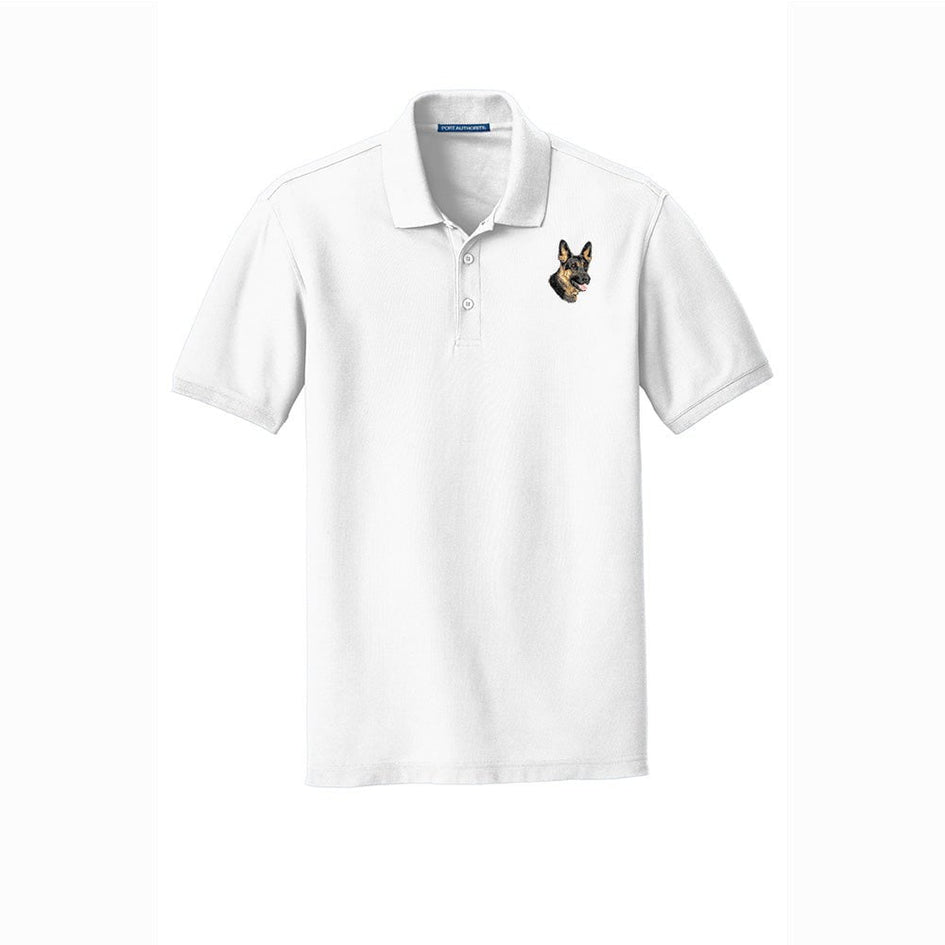 German Shepherd Dog Embroidered Men's Short Sleeve Polo