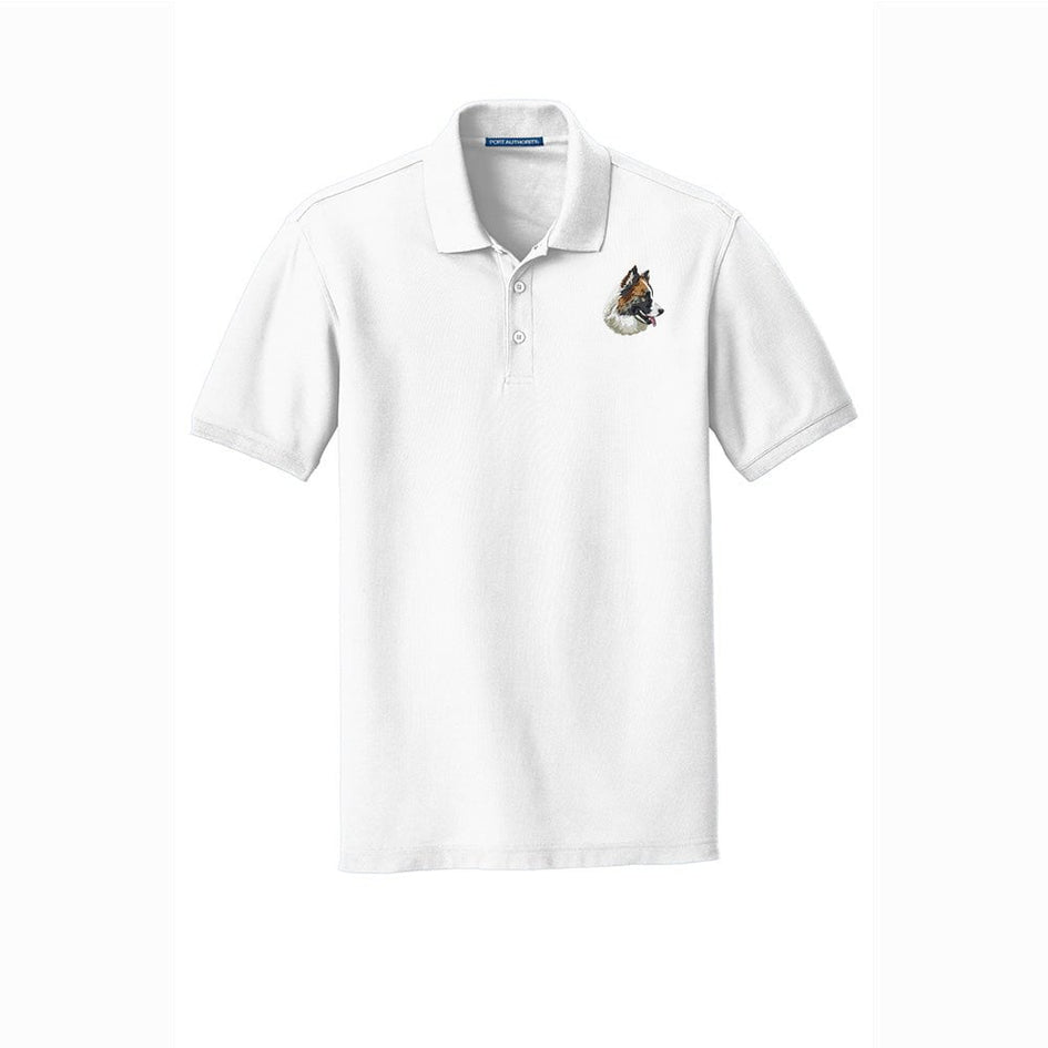 Icelandic Sheepdog Embroidered Men's Short Sleeve Polo