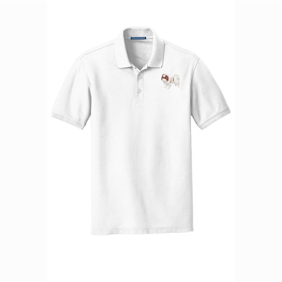 Japanese Chin Embroidered Men's Short Sleeve Polo