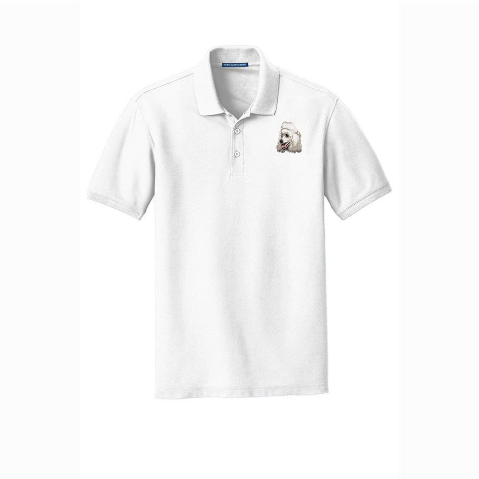 Poodle Embroidered Men's Short Sleeve Polo