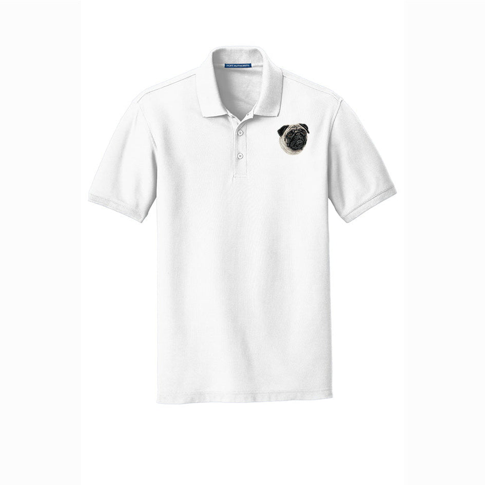 Pug Embroidered Men's Short Sleeve Polo