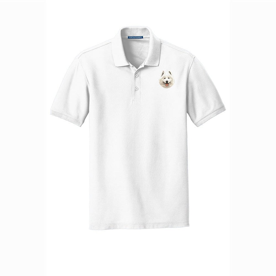 Samoyed Embroidered Men's Short Sleeve Polo