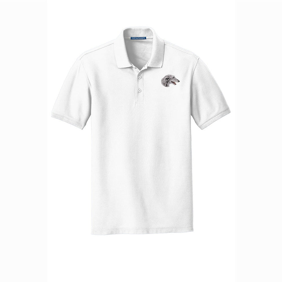 Scottish Deerhound Embroidered Men's Short Sleeve Polo