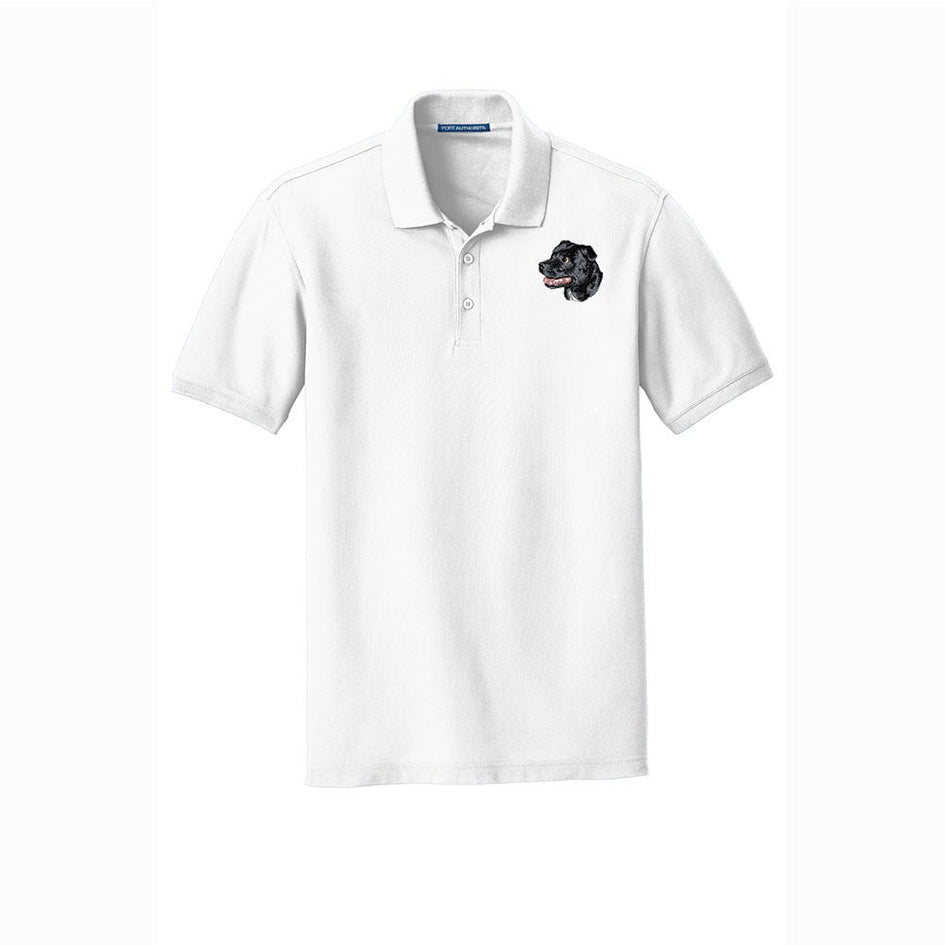 Staffordshire Bull Terrier Embroidered Men's Short Sleeve Polo