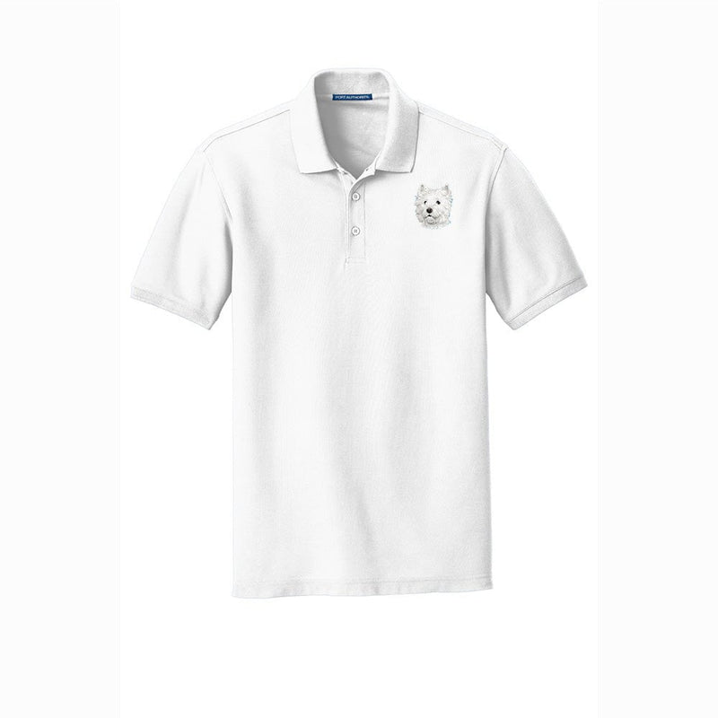 West Highland White Terrier Embroidered Men's Short Sleeve Polo