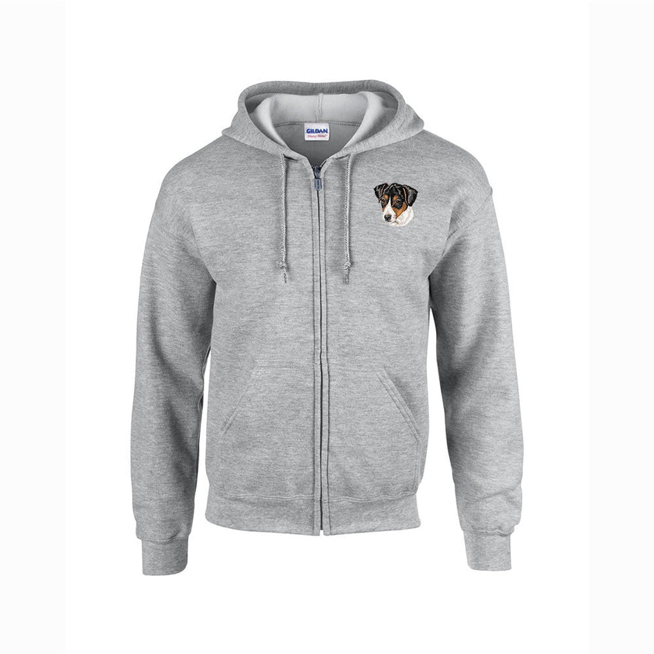 Parson Russell Terrier Embroidered Unisex Zipper Hoodie