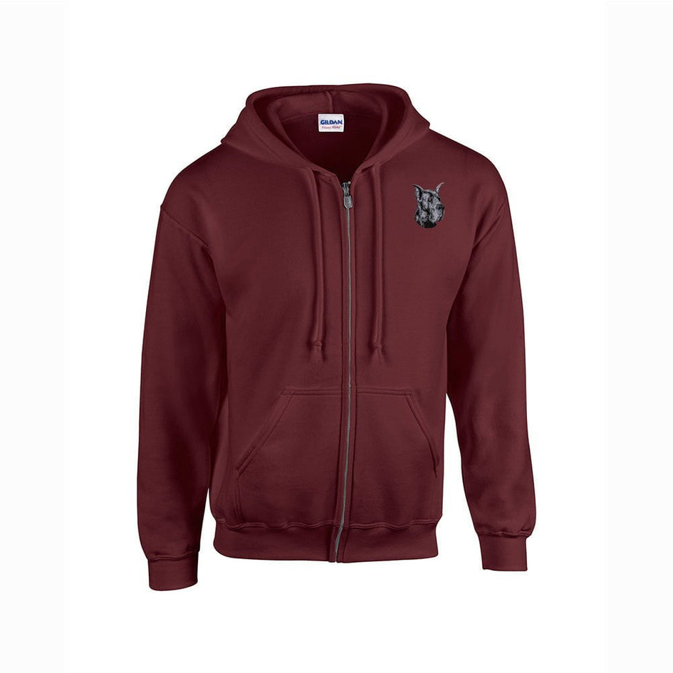 Great Dane Embroidered Unisex Zipper Hoodie