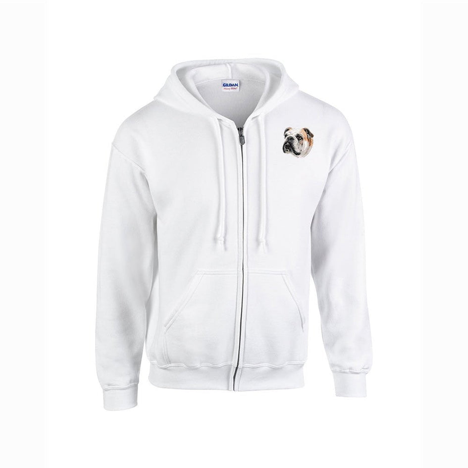 Bulldog Embroidered Unisex Zipper Hoodie