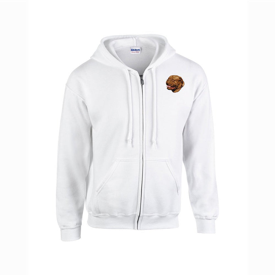 Dogue de Bordeaux Embroidered Unisex Zipper Hoodie