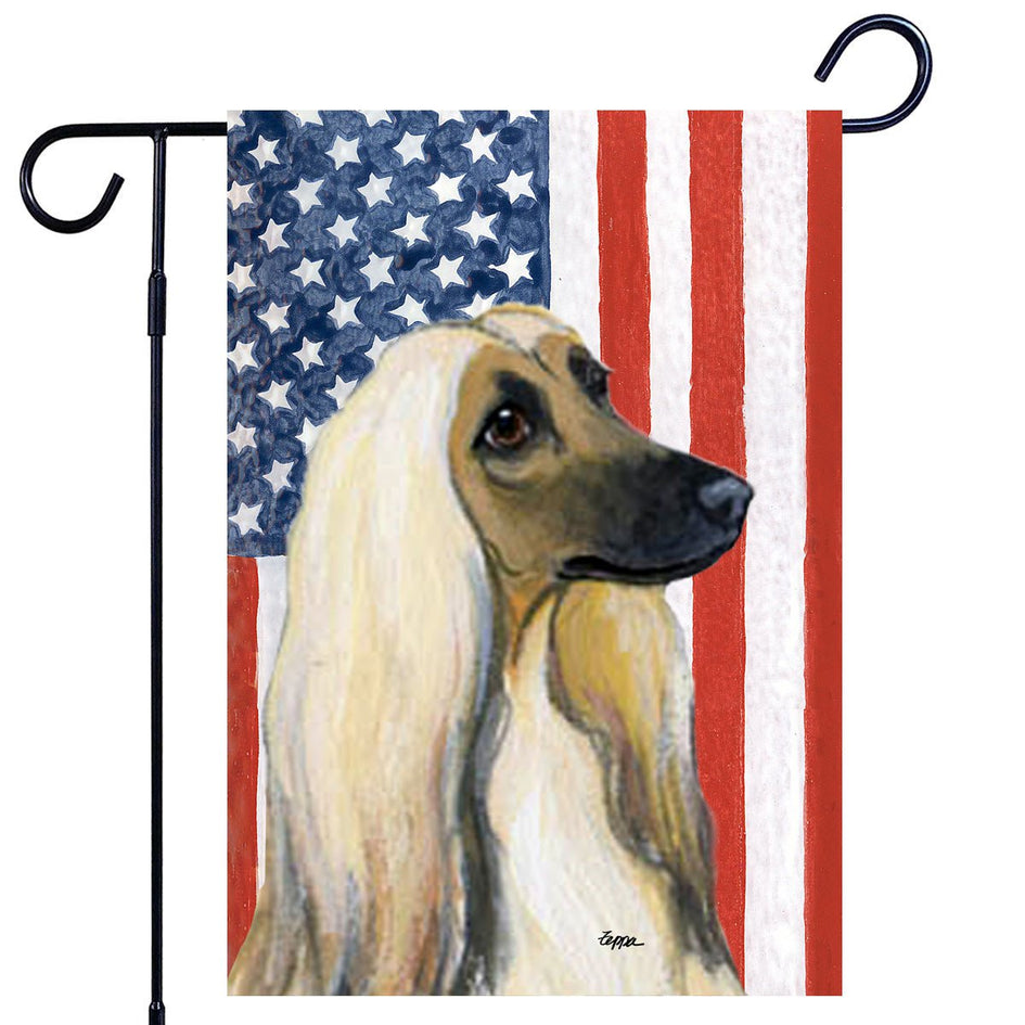 Afghan Hound Americana Garden Flag