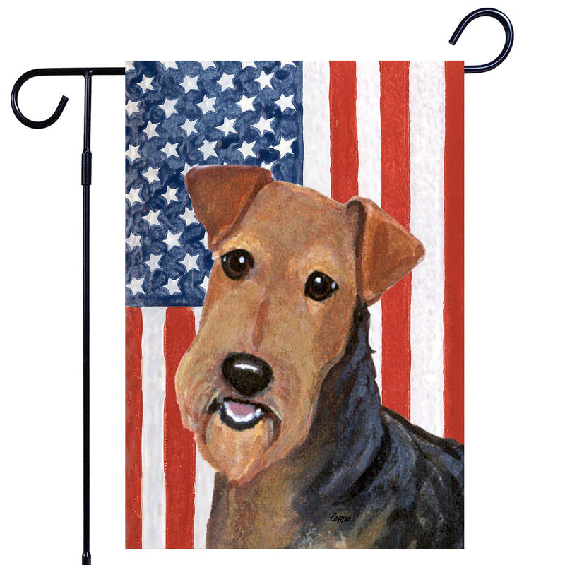 Airedale Terrier Americana Garden Flag