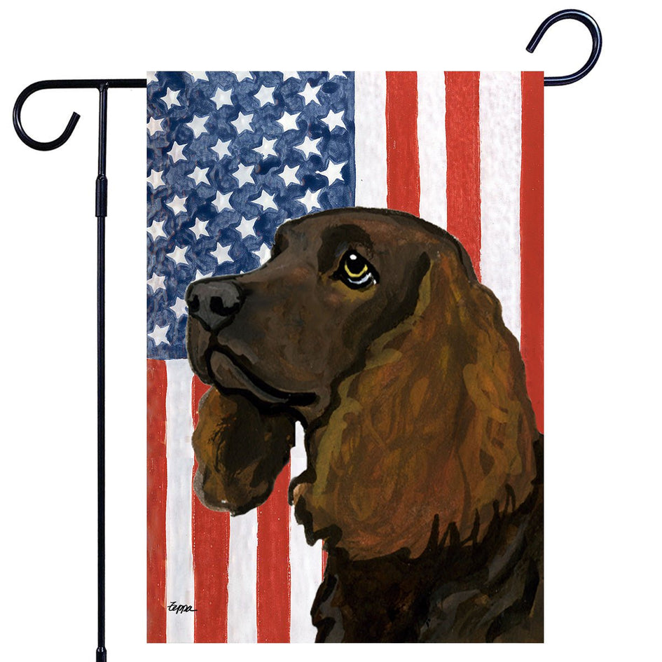 American Water Spaniel Americana Garden Flag