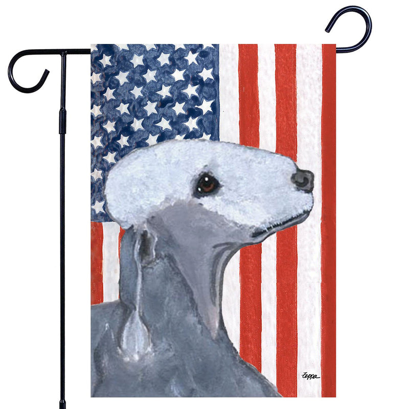 Bedlington Terrier Americana Garden Flag