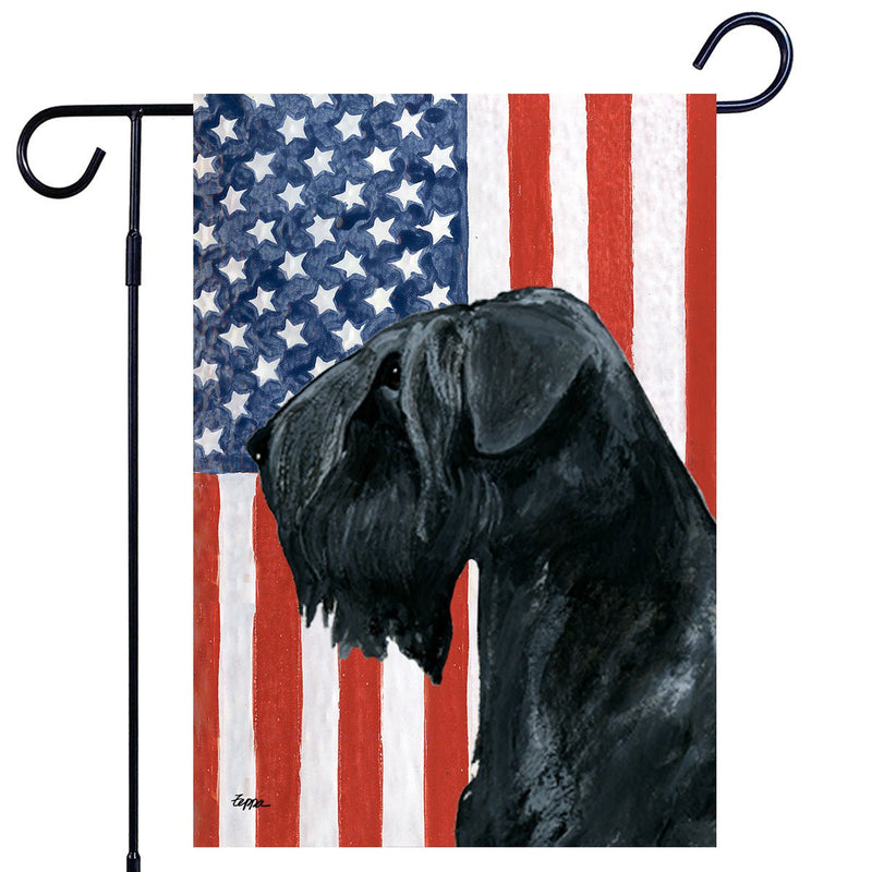 Black Russian Terrier Americana Garden Flag