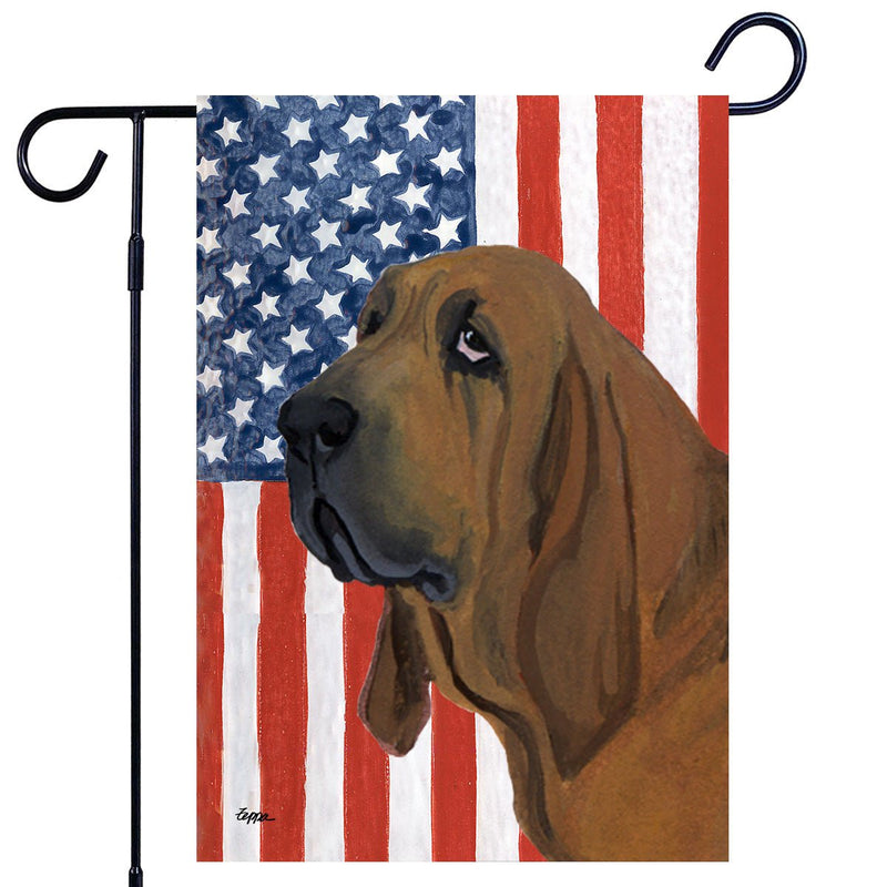 Bloodhound Americana Garden Flag