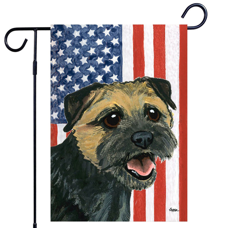 Border Terrier Americana Garden Flag