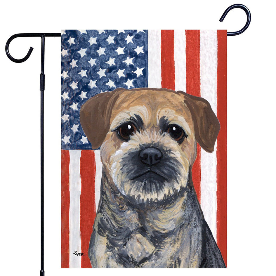 Border Terrier Americana Garden Flag
