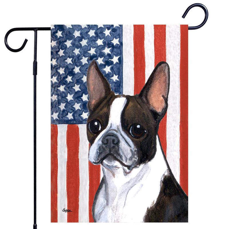 Boston Terrier Americana Garden Flag