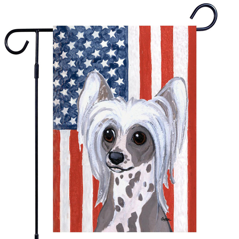 Chinese Crested Americana Garden Flag