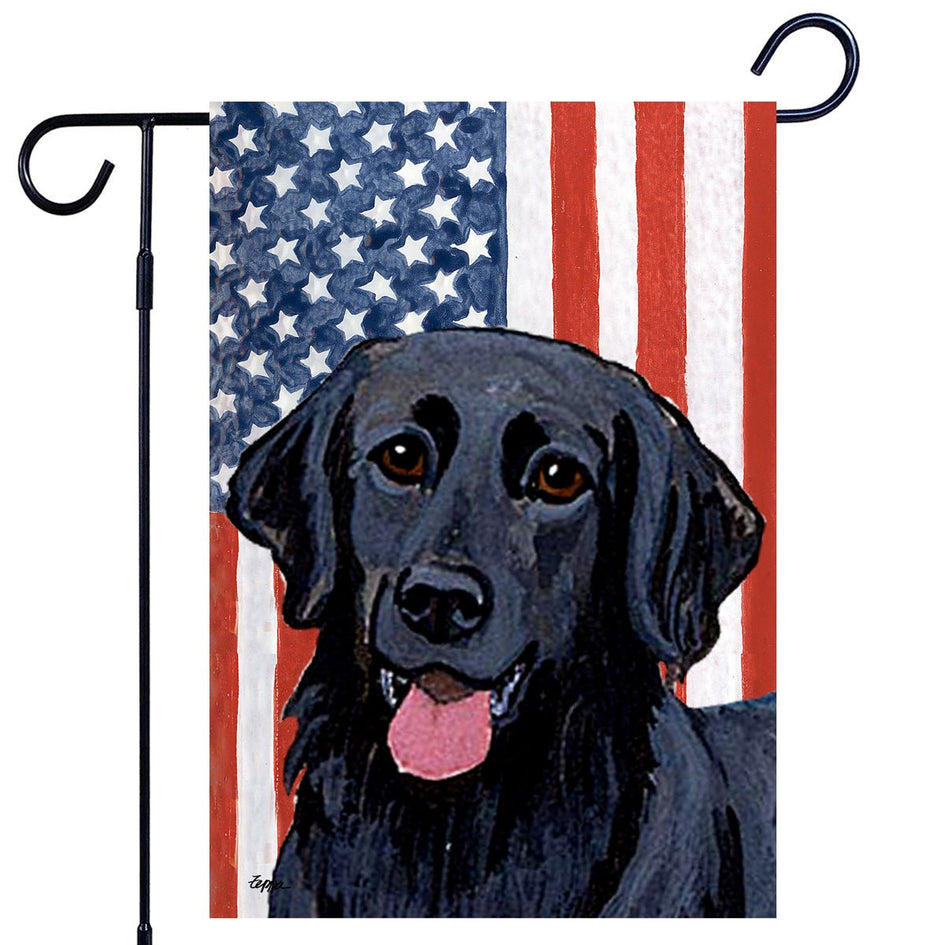 Flat-Coated Retriever Americana Garden Flag