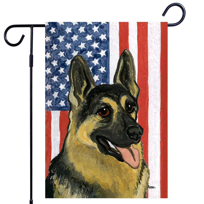 German Shepherd Dog Americana Garden Flag
