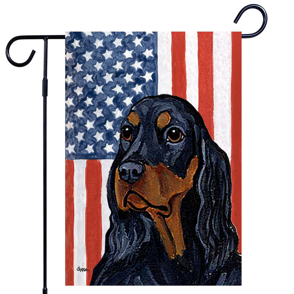 Gordon Setter Americana Garden Flag