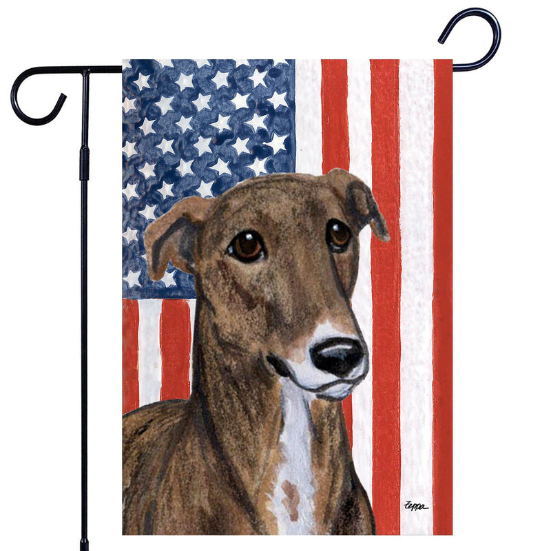 Greyhound Americana Garden Flag