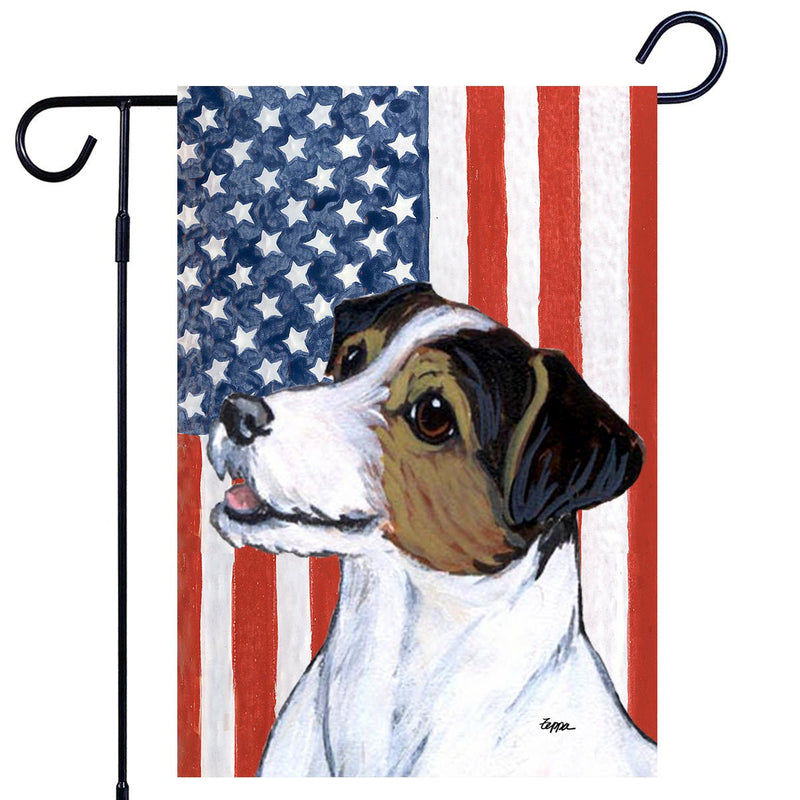 Russell Terrier Americana Garden Flag