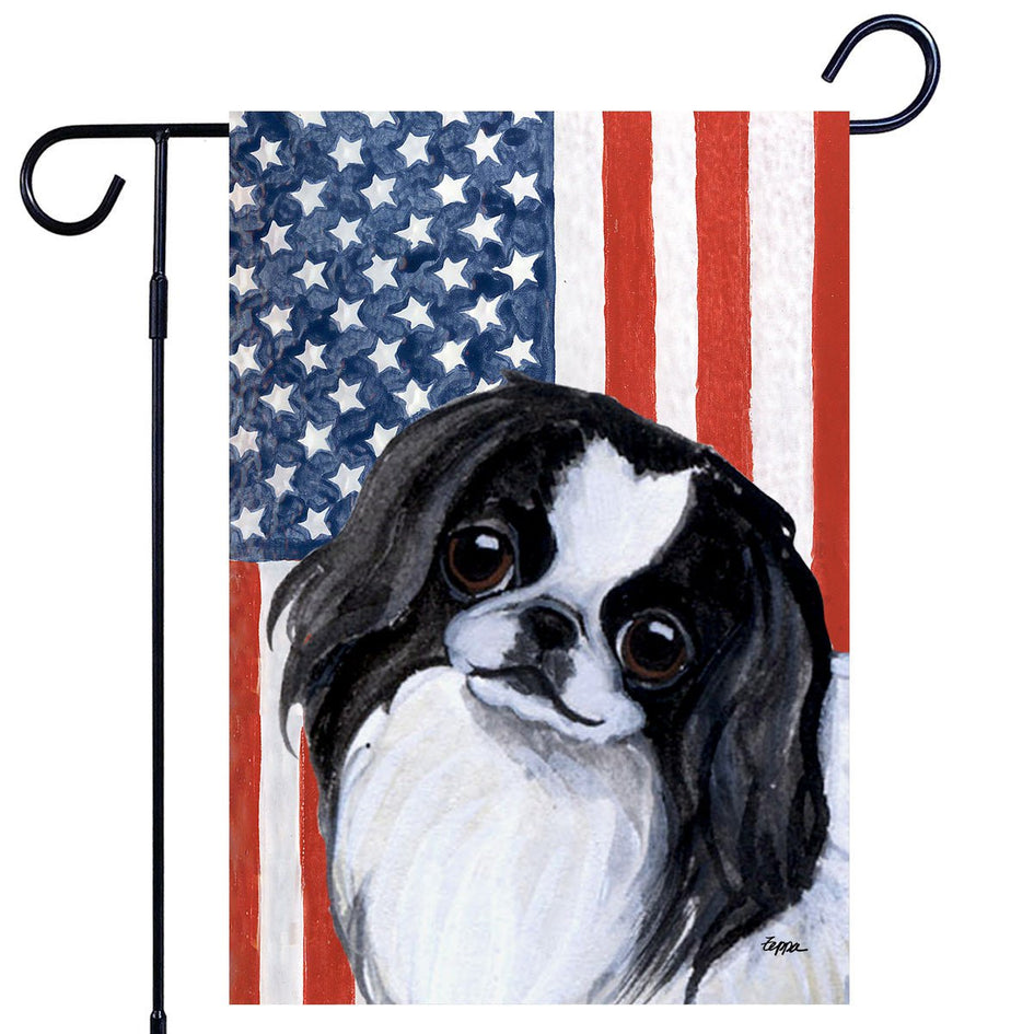 Japanese Chin Americana Garden Flag