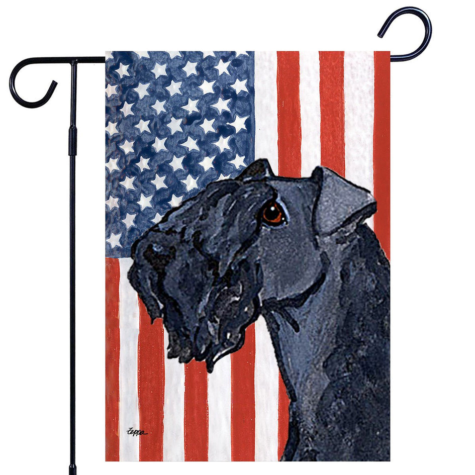 Kerry Blue Terrier Americana Garden Flag