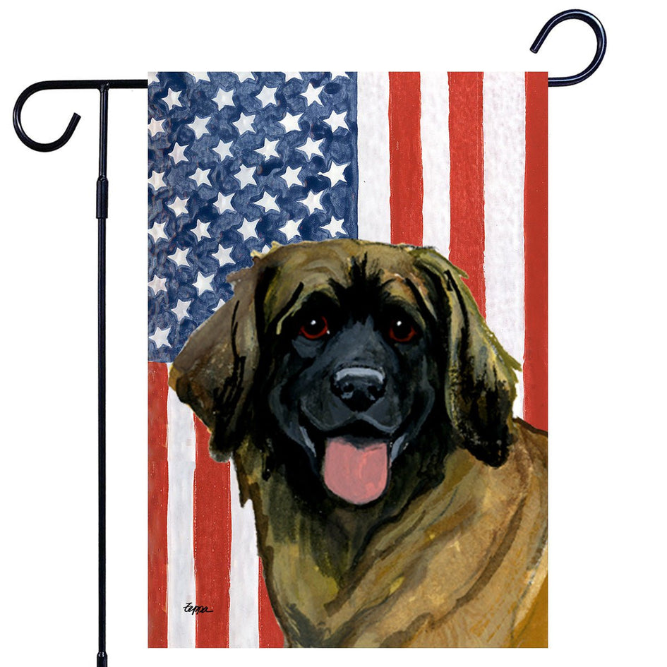 Leonberger Americana Garden Flag