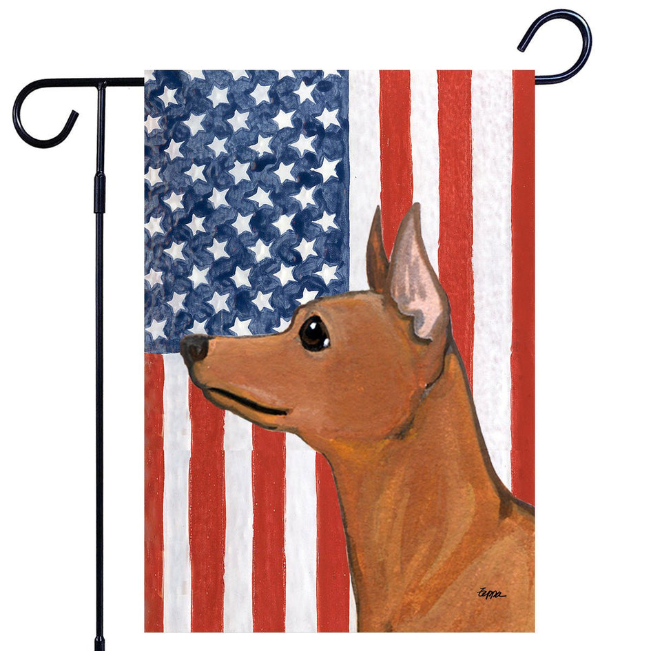 Miniature Pinscher Americana Garden Flag