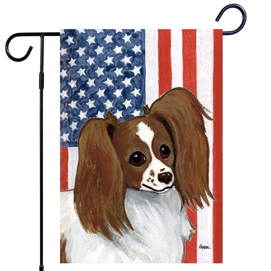 Papillon Americana Garden Flag