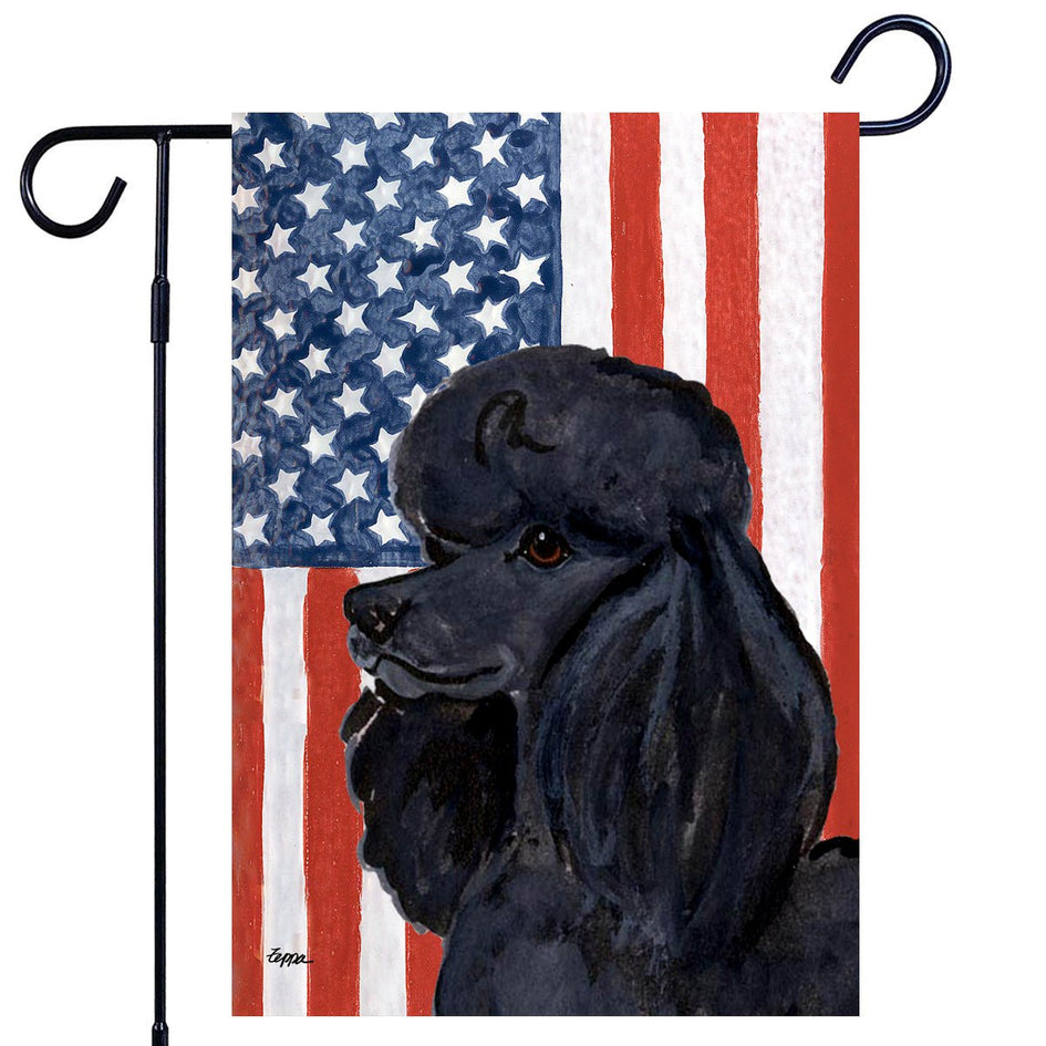 Poodle Americana Garden Flag