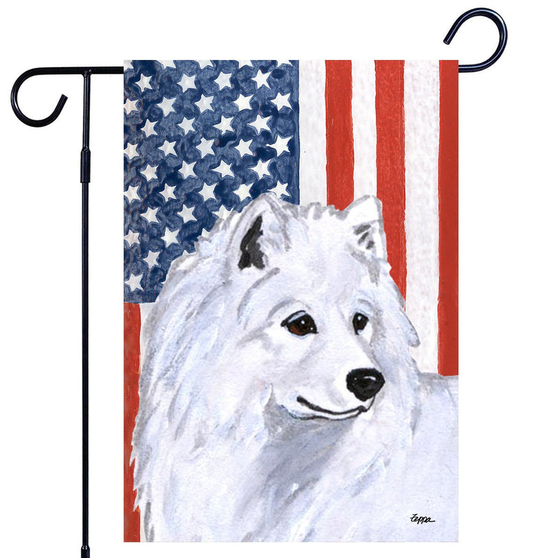 Samoyed Americana Garden Flag