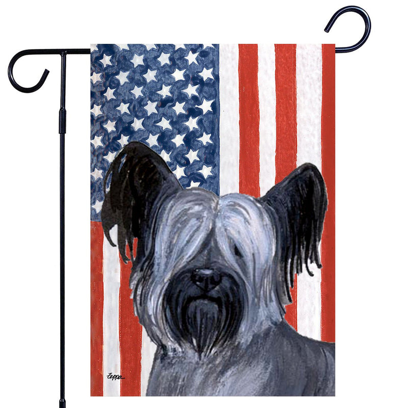 Skye Terrier Americana Garden Flag