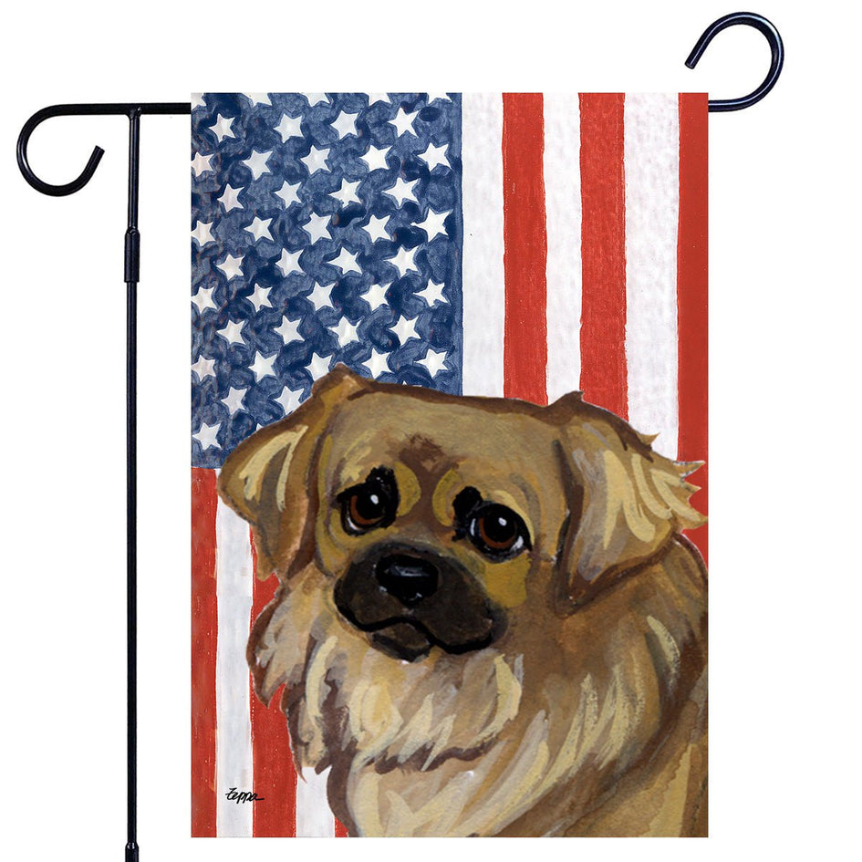 Tibetan Spaniel Americana Garden Flag