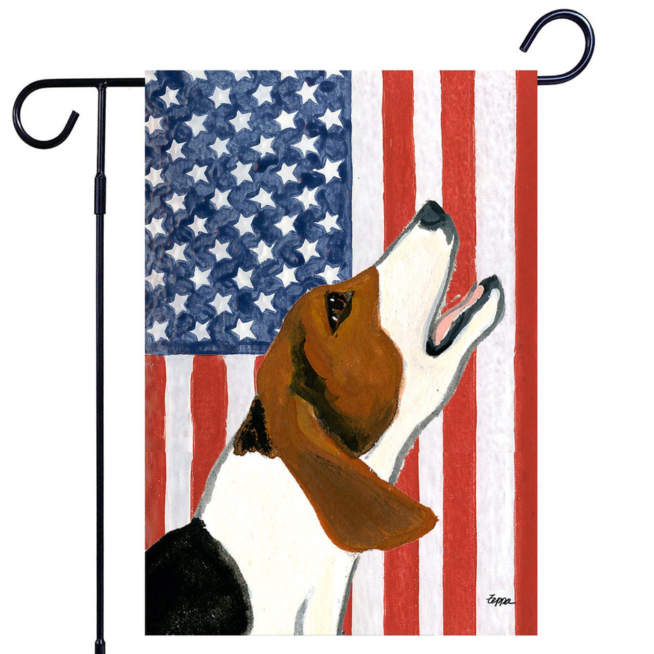 Treeing Walker Coonhound Americana Garden Flag