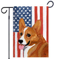 Pembroke Welsh Corgi Americana Garden Flag