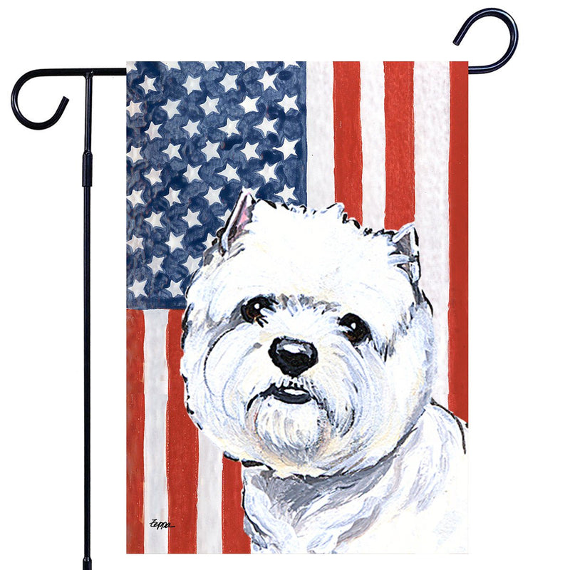 West Highland  White Terrier Americana Garden Flag