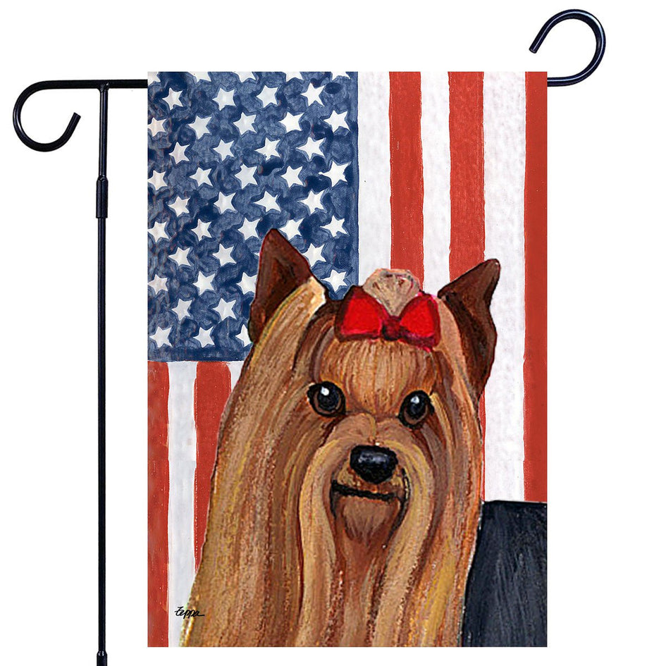 Yorkshire Terrier Americana Garden Flag