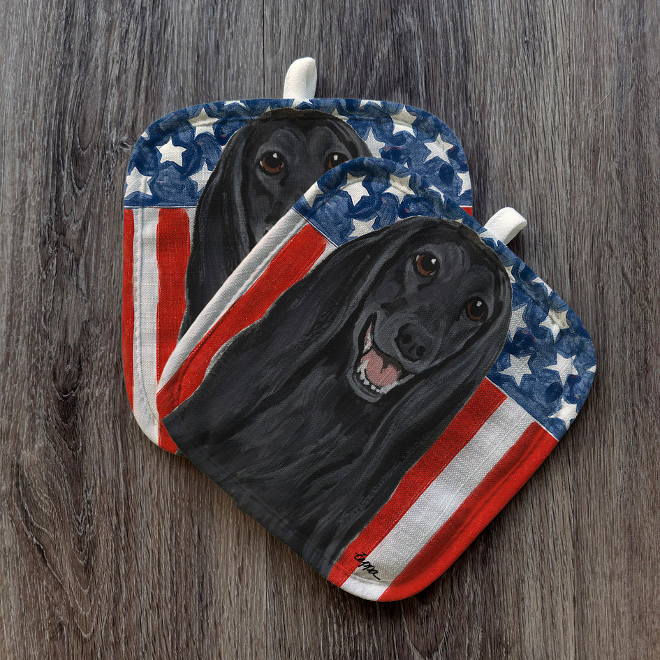 Afghan Hound  Americana Pot Holder Set