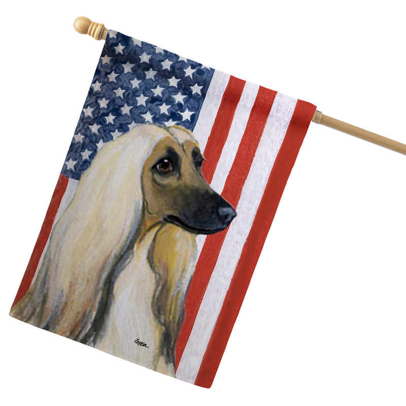 Afghan Hound Americana House Flag