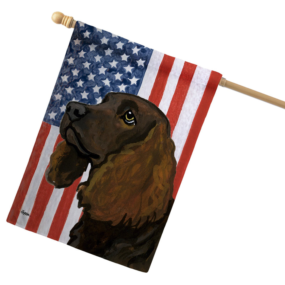 American Water Spaniel Americana House Flag