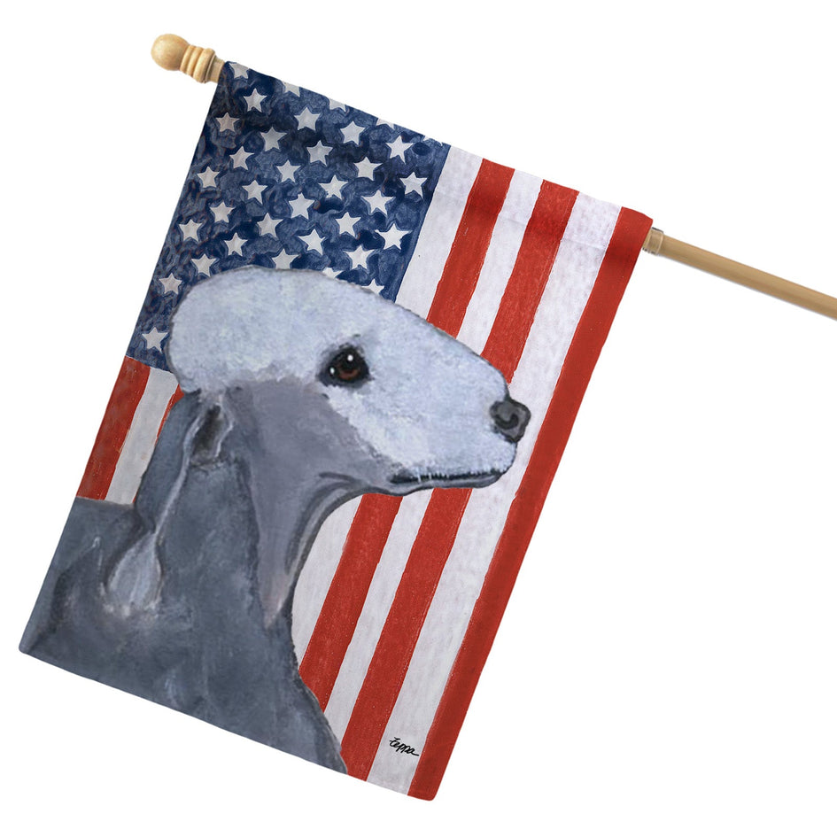 Bedlington Terrier Americana House Flag