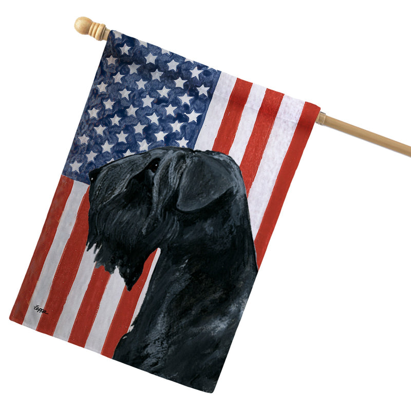 Black Russian Terrier Americana House Flag
